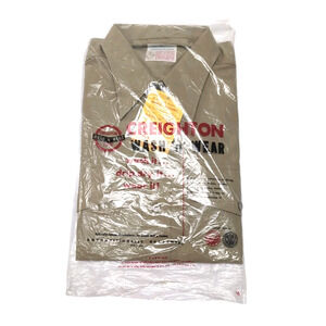 VTG Creighton Military Uniform Shirt Mens‎ 16 Tan Long Sleeve NEW Old Stock USA